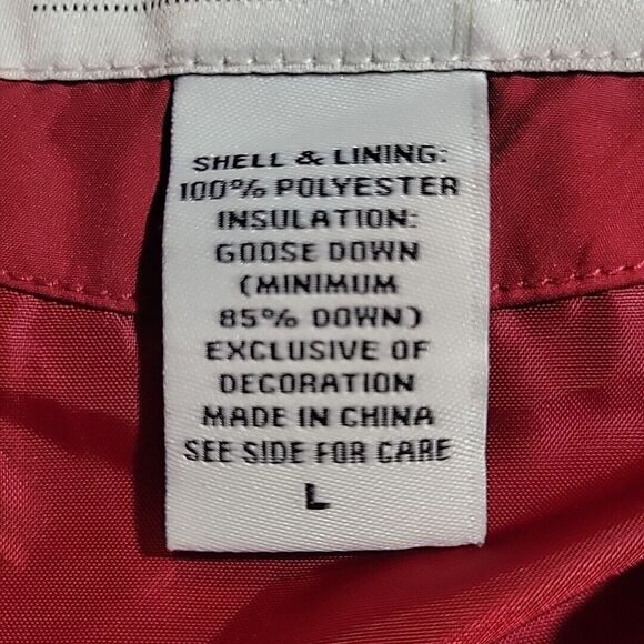 Eddie Bauer Goose Down Puffer Vest Womens Large Red EB700 Quilted Fitted - Picture 13 of 13